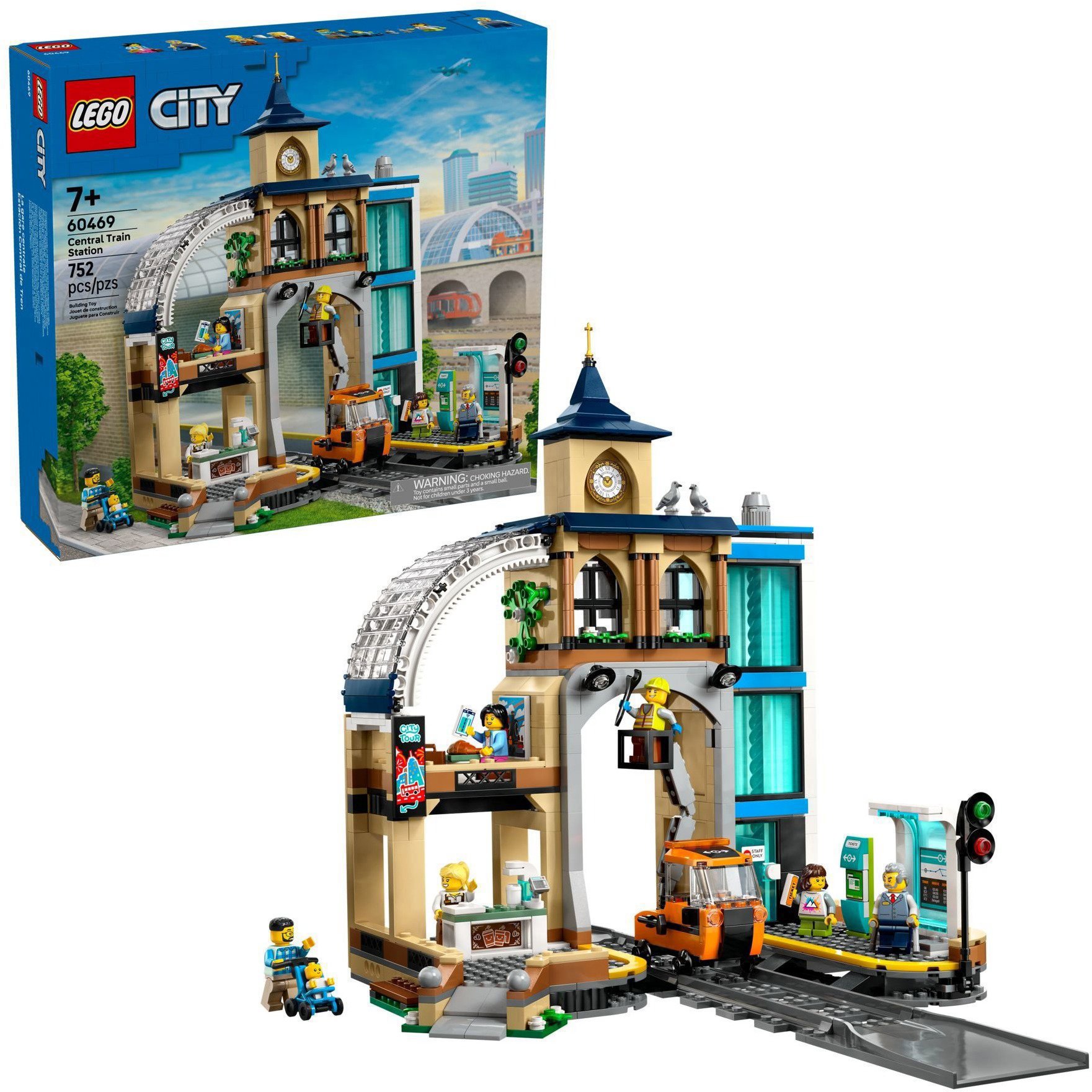 LEGO® City 60469 Hlavní vlakové nádraží s vlakem a minifigurkami