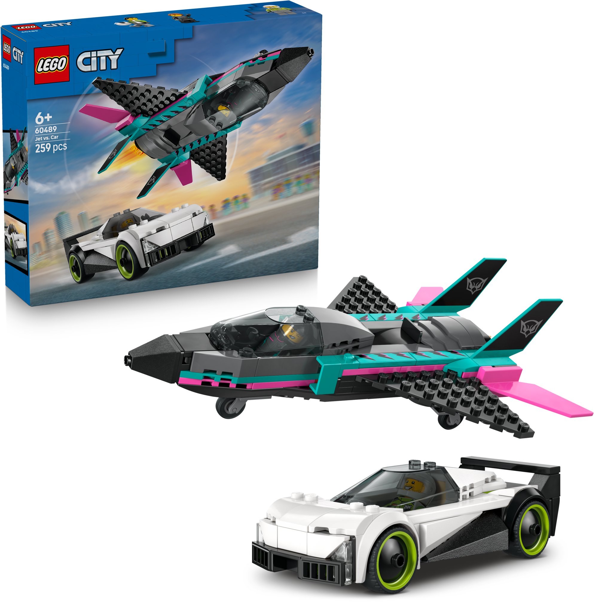 LEGO City 60489 Tryskáč vs. auto - hračka pro děti