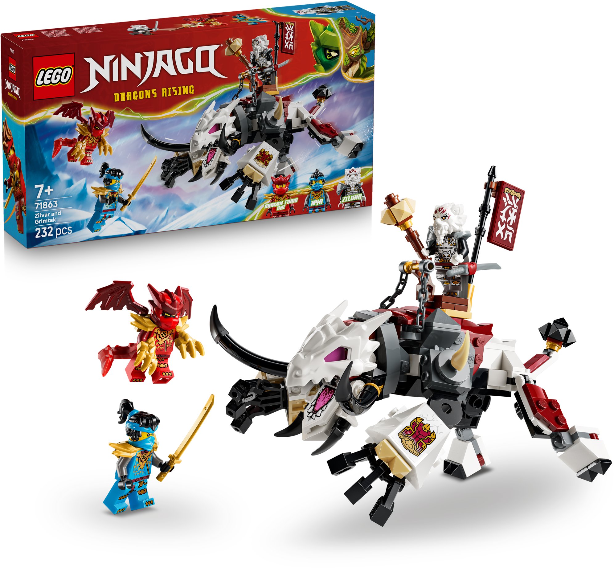 LEGO® NINJAGO® 71863 Zilvar a dračí bestie Grimtak