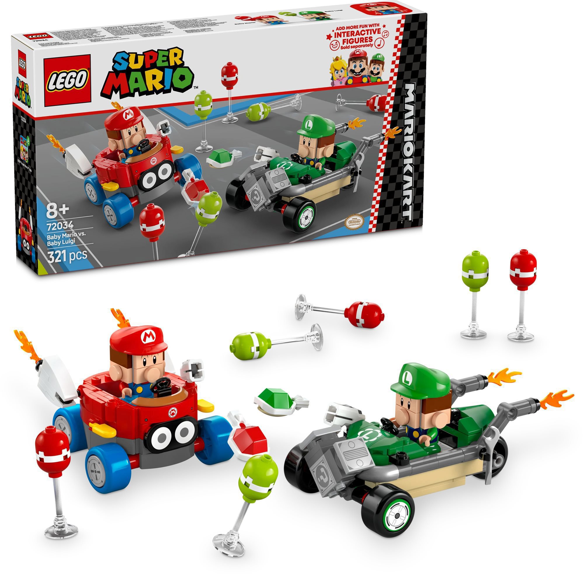Stavebnice LEGO Super Mario 72034 Mario Kart Baby Mario vs. Baby Luigi