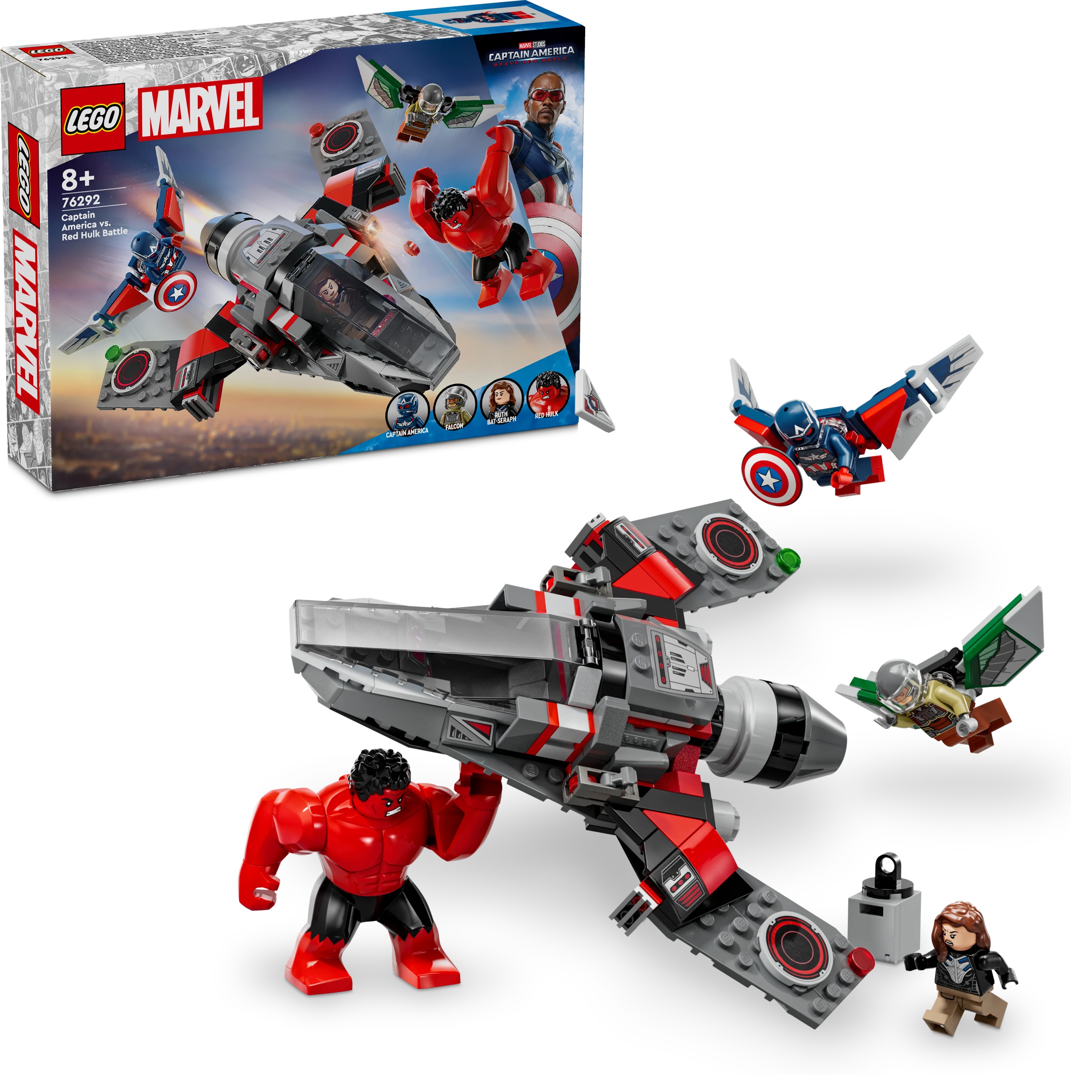 LEGO Marvel 76292 Souboj: Kapitán Amerika vs. Red Hulk - stavebnice pro děti