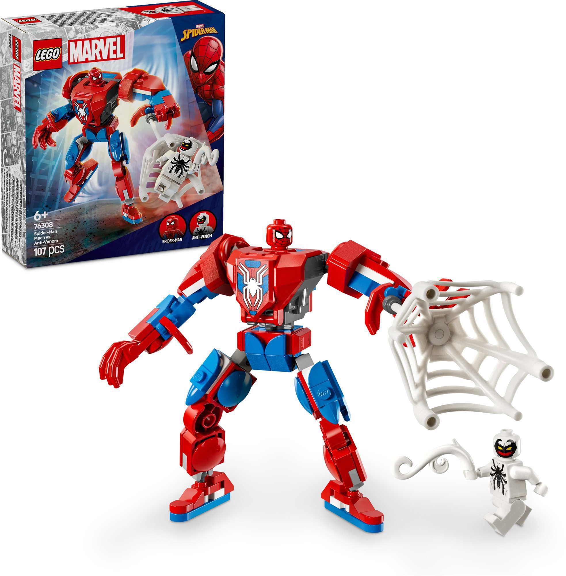 Stavebnice LEGO Marvel 76308 Spider-Man v robotickém obleku vs. Anti-Venom