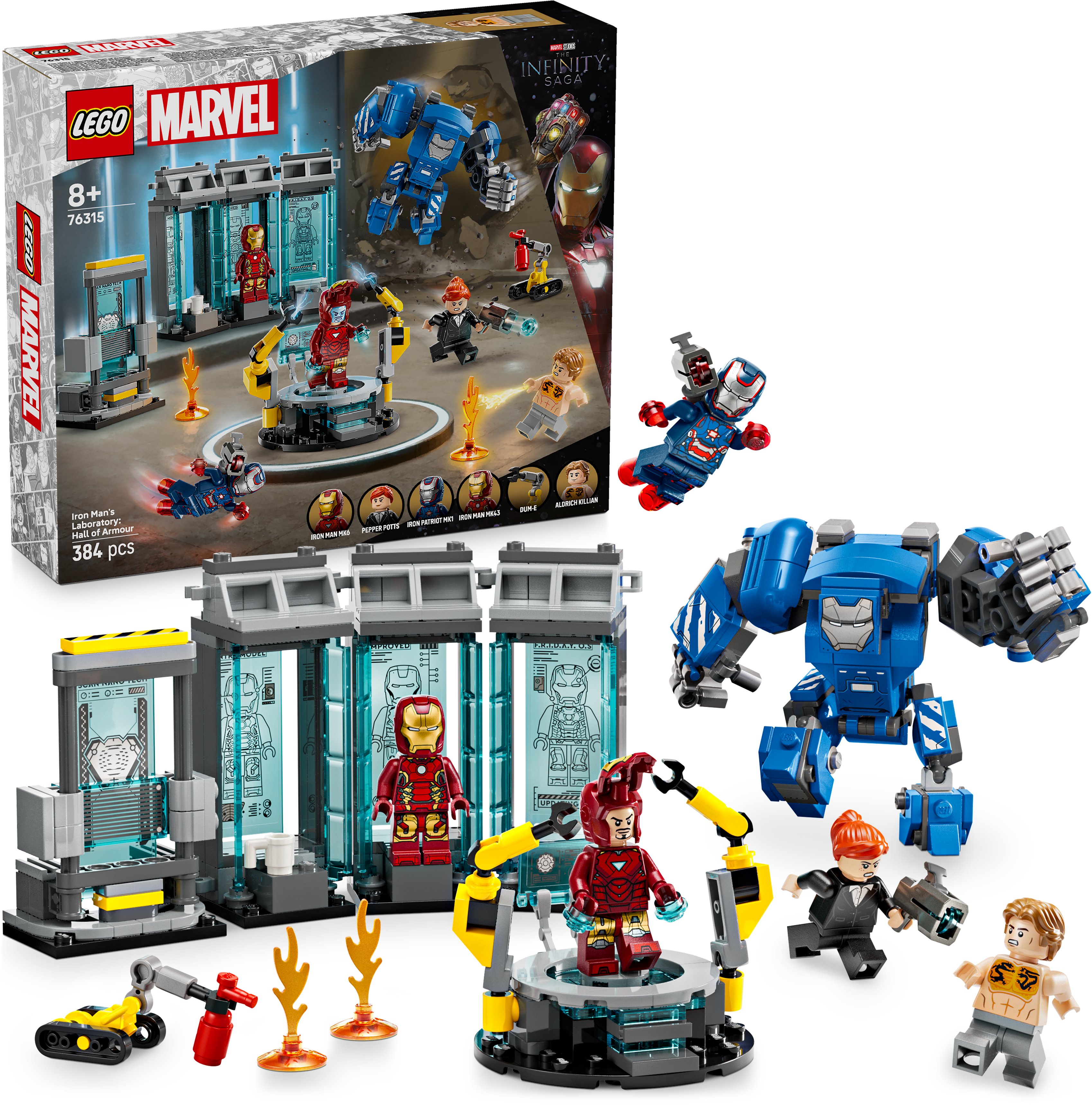 LEGO Marvel 76315 Iron Man a jeho laboratoř: Síň brnění