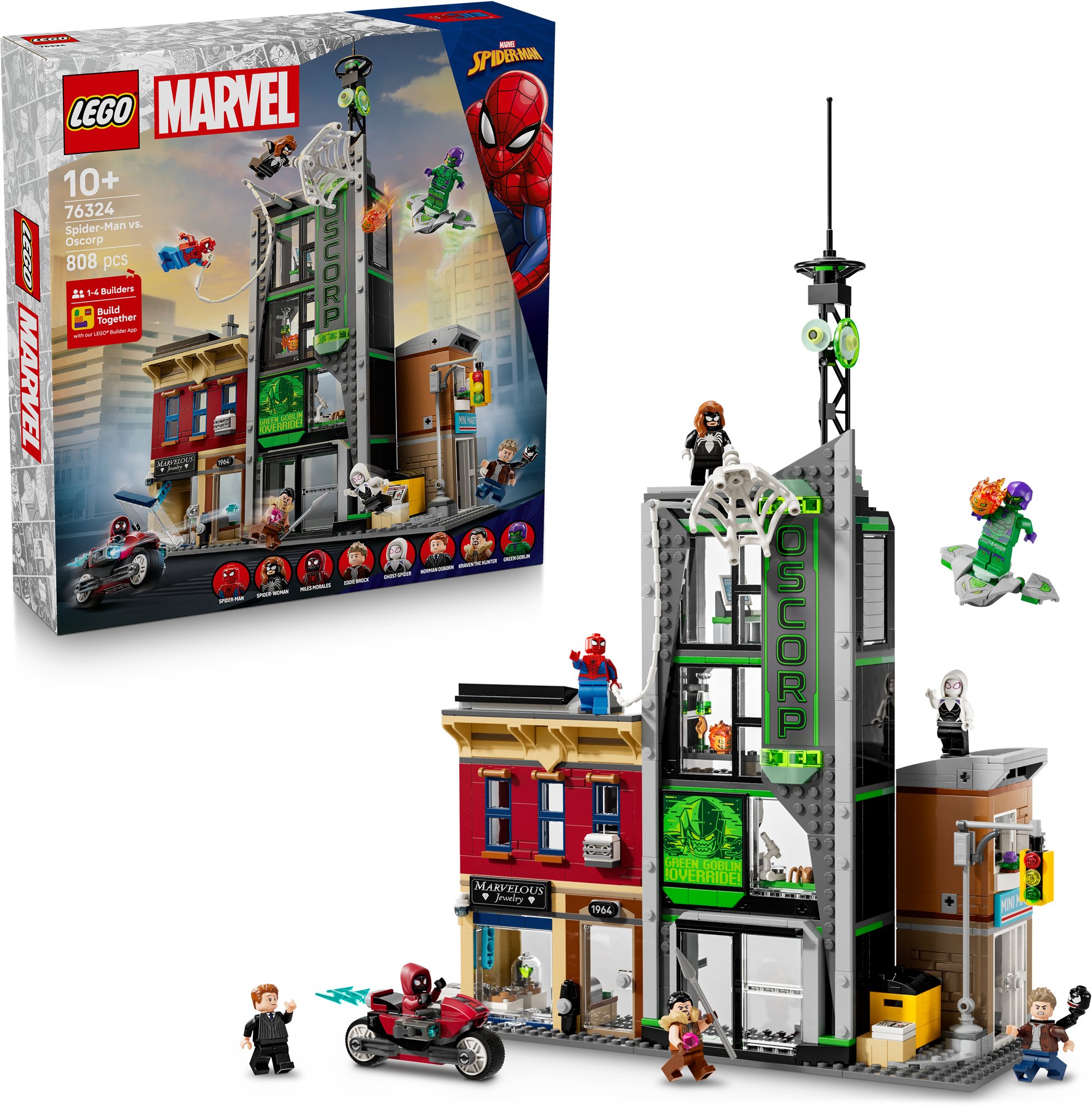 LEGO Marvel 76324 Spider-Man vs. Oscorp stavebnice
