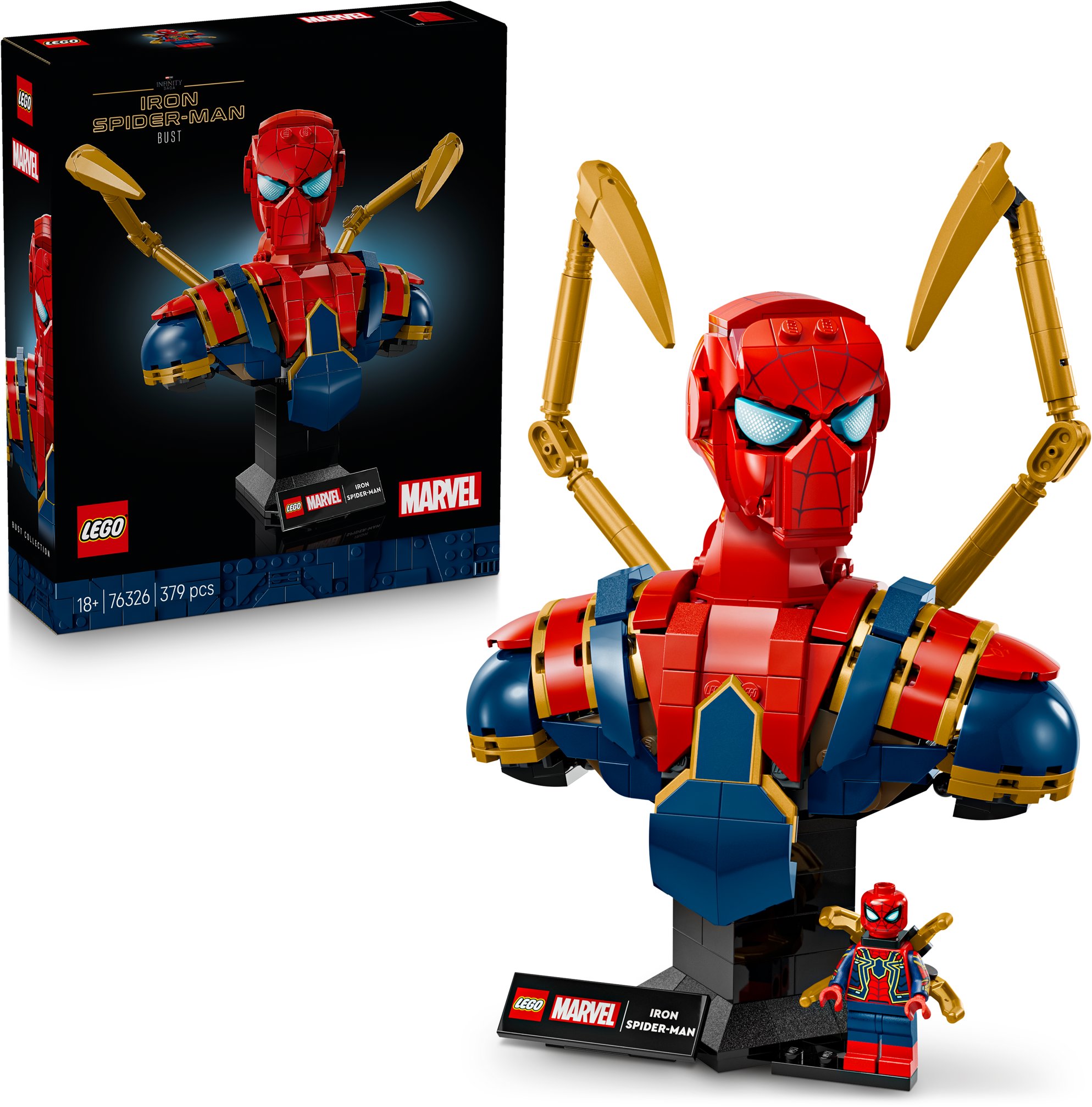 LEGO Marvel 76326 Busta Iron Spider-Mana detailní stavebnice