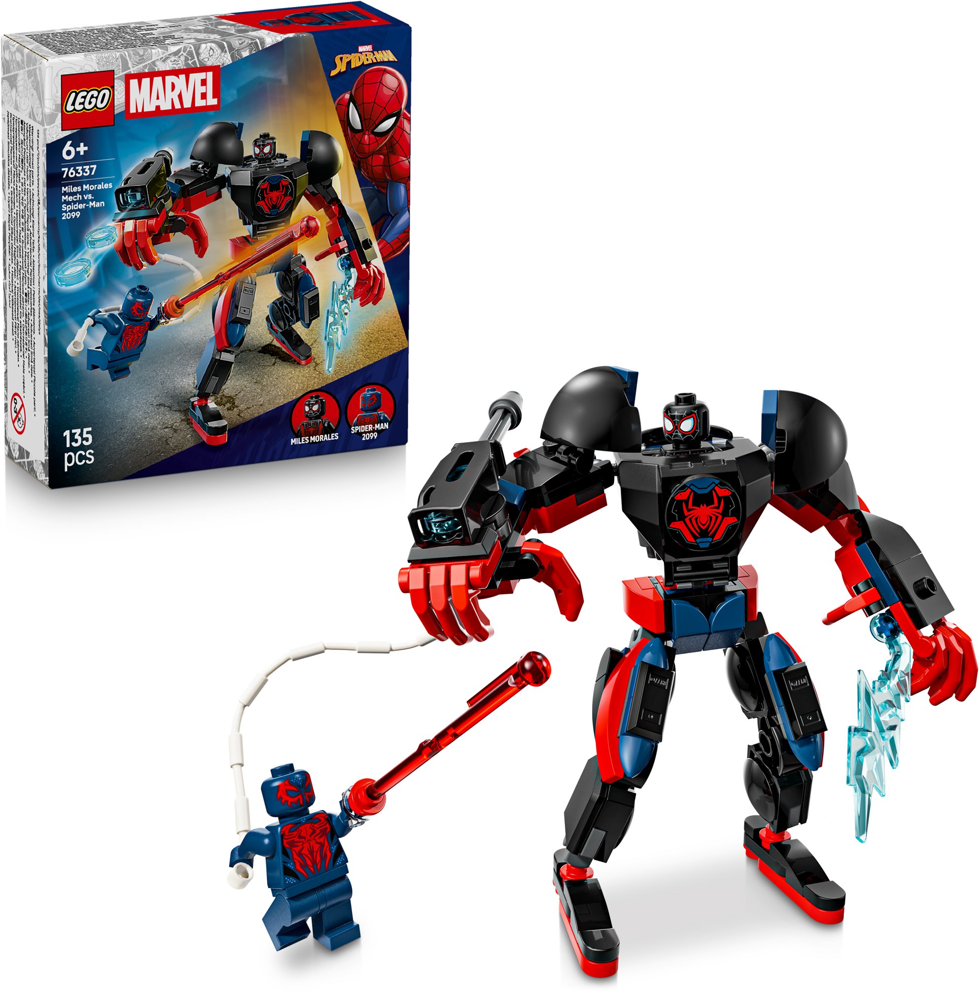 Stavebnice LEGO Super Heroes 76337 - Robot Milese Moralese vs. Spider-Man 2099