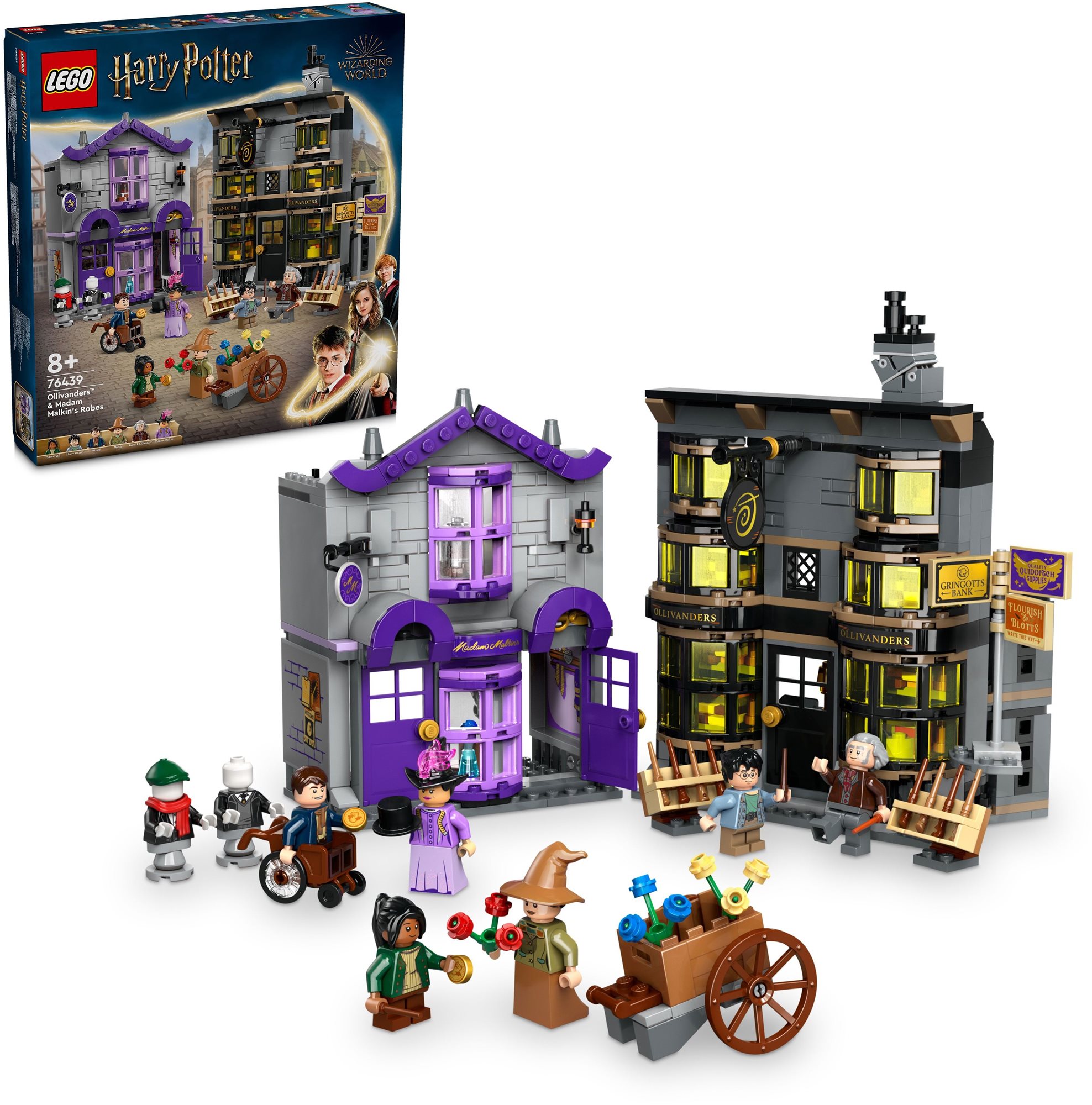 LEGO Harry Potter 76439 set s Ollivanderovým obchodem a obchodem madame Malkinové