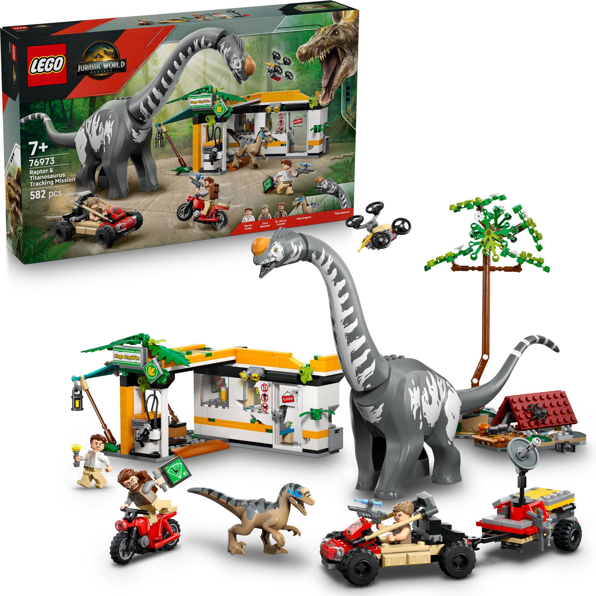 LEGO® Jurassic World 76973 - Mise na sledování raptora a titanosaura
