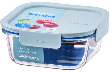 LocknLock "CLEAR" čtvercová dóza 0,75 l mint