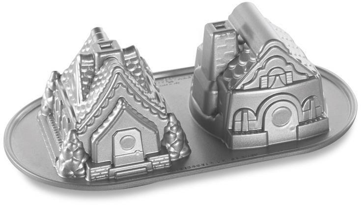 NORDIC WARE Forma na pečení PERNÍKOVÉ CHALOUPKY stříbrná