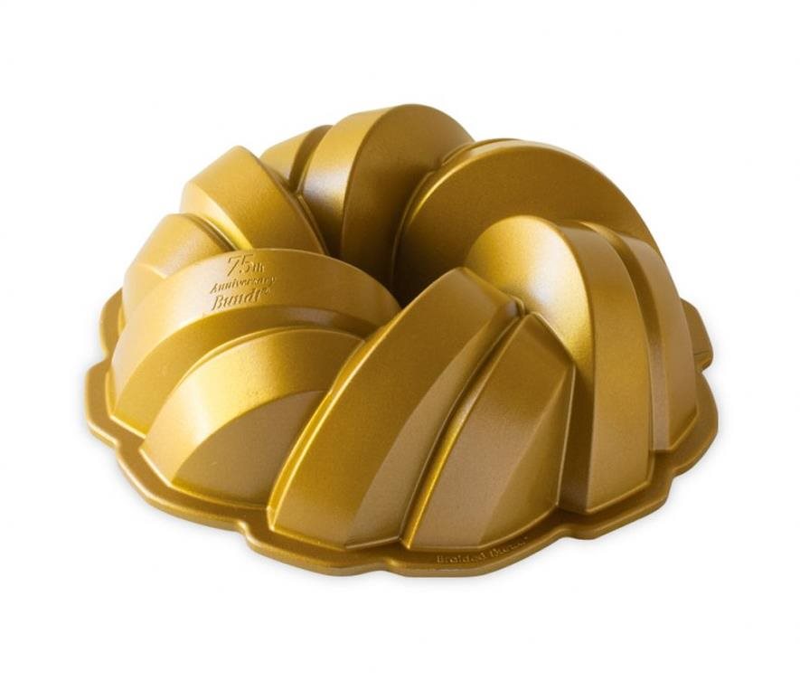 NW Forma na bábovku 75 let propletená 12 cup zlatá