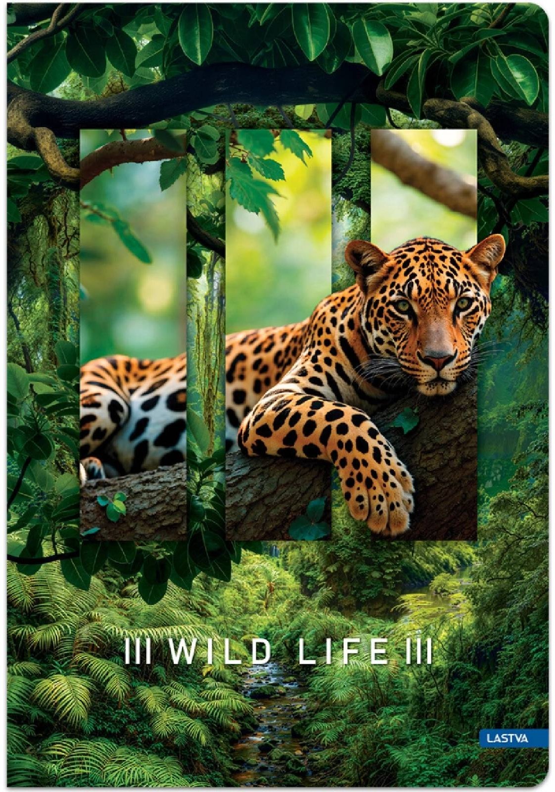 LASTVA záznamová kniha A4 linkovaná, 96 listů, Wild life, tygr