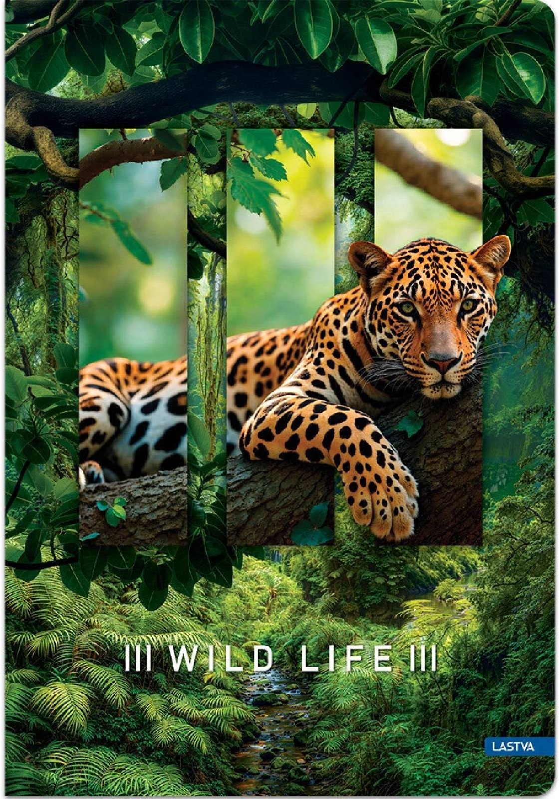 LASTVA záznamová kniha A5 linkovaná, 96 listů, Wild life, tygr