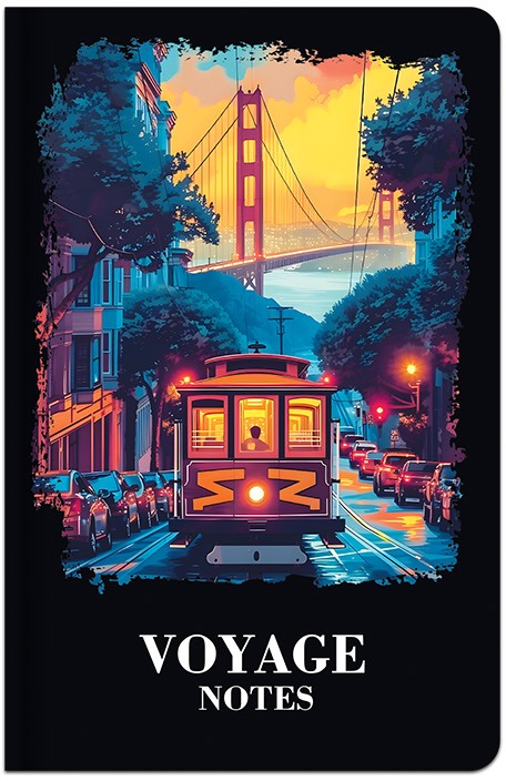 LASTVA záznamová kniha A6 linkovaná, 96 listů, Voyage San Francisco