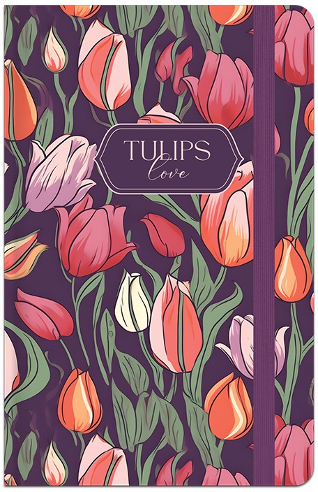 LASTVA záznamová kniha A6 linkovaná, 96 listů, Tulips 2