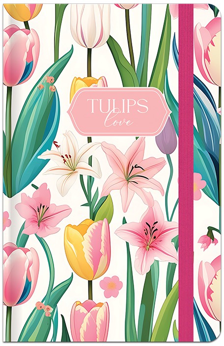 LASTVA záznamová kniha A6 linkovaná, 96 listů, Tulips 4