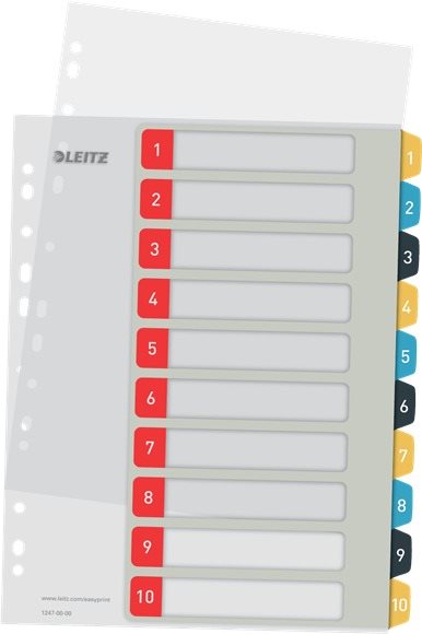 LEITZ Cosy A4 1-10 - rozřaďovač A4, robustní design, kvalitní plast