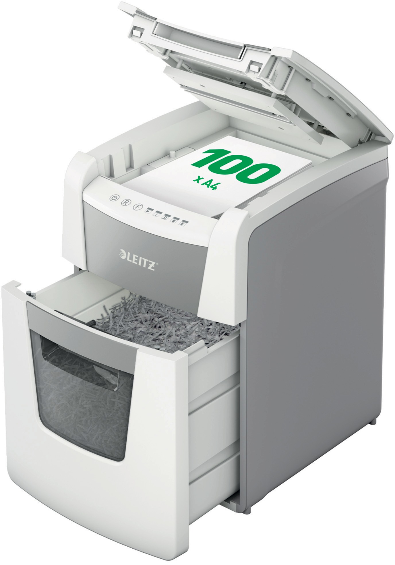 Skartovač LEITZ IQ AutoFeed 100 P5 v kancelářském prostředí