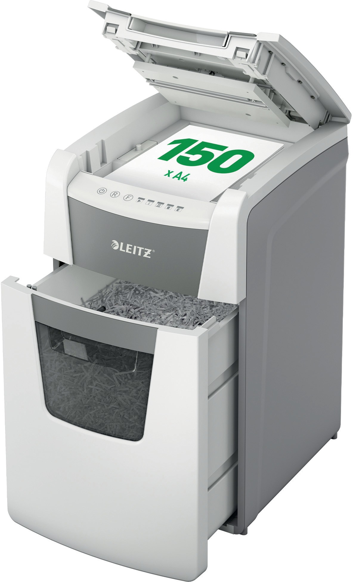 Skartovač LEITZ IQ AutoFeed 100 P5 v kancelářském prostředí