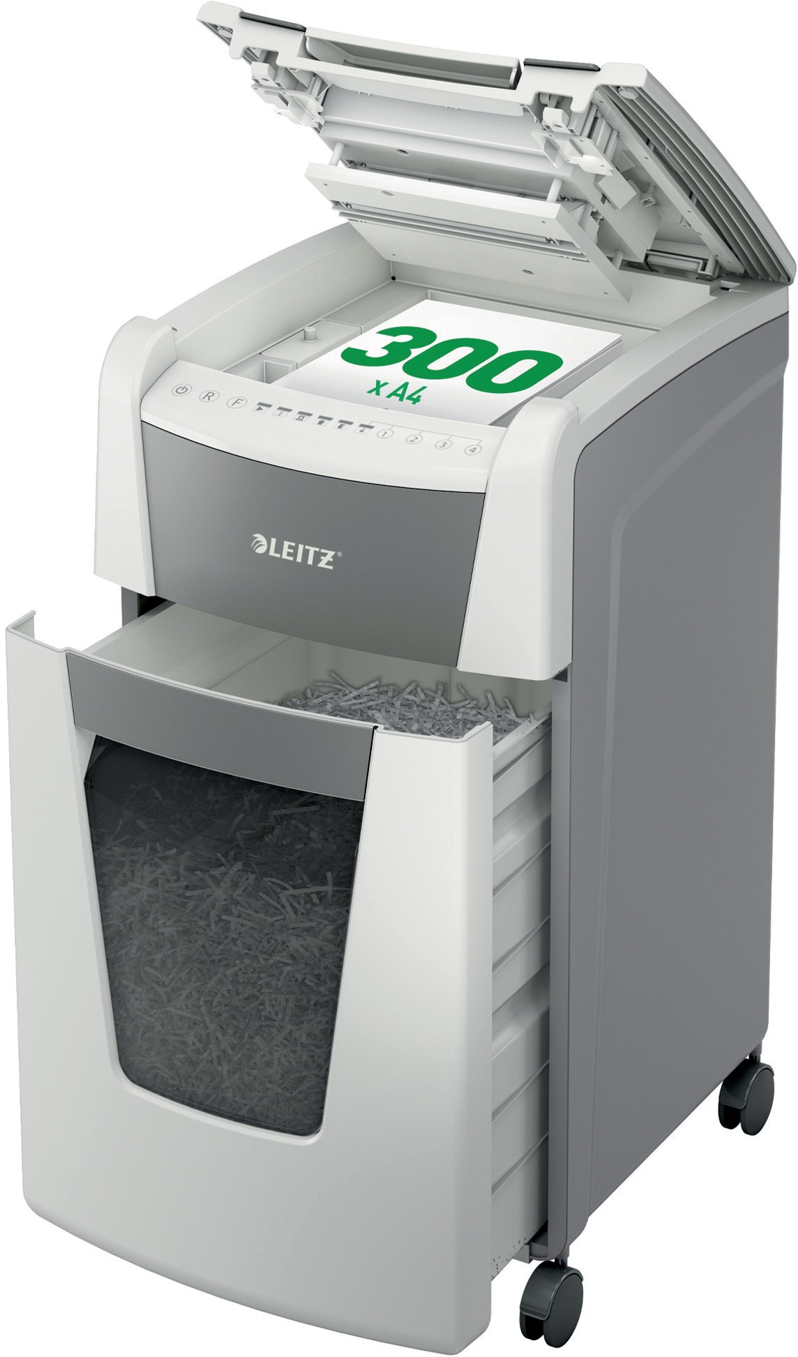 Skartovač LEITZ IQ AutoFeed 100 P5 v kancelářském prostředí