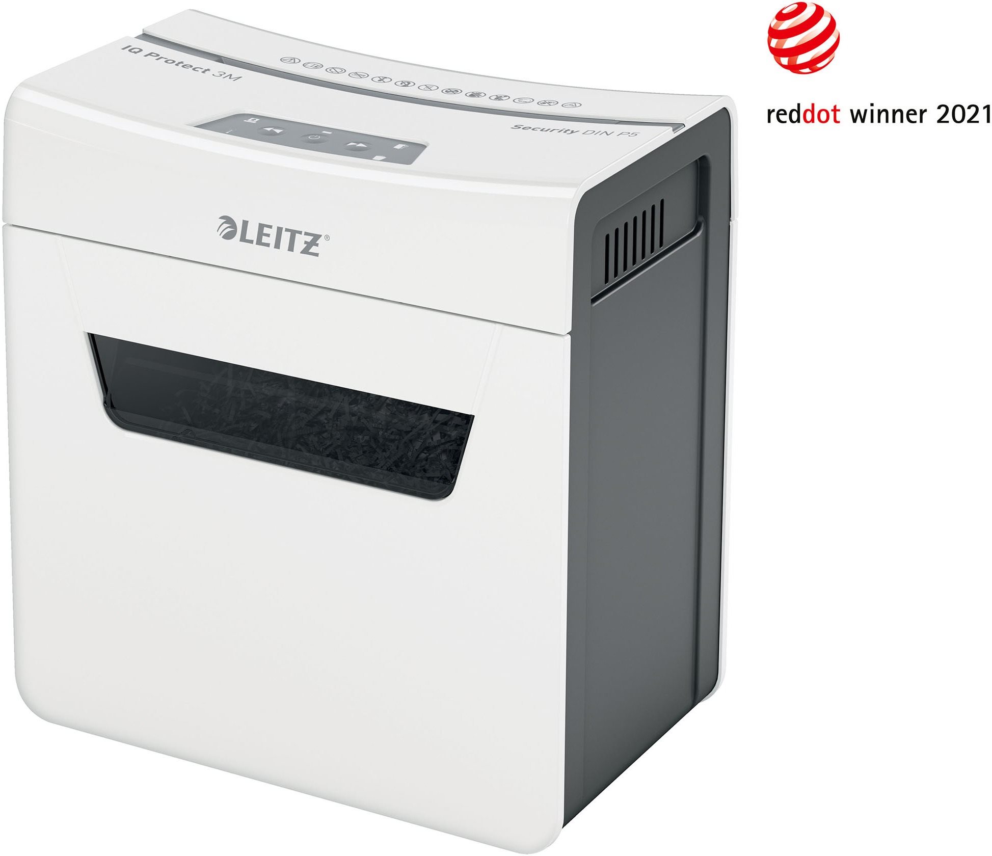 Skartovač LEITZ IQ Protect 3M P5 v kancelářském prostředí