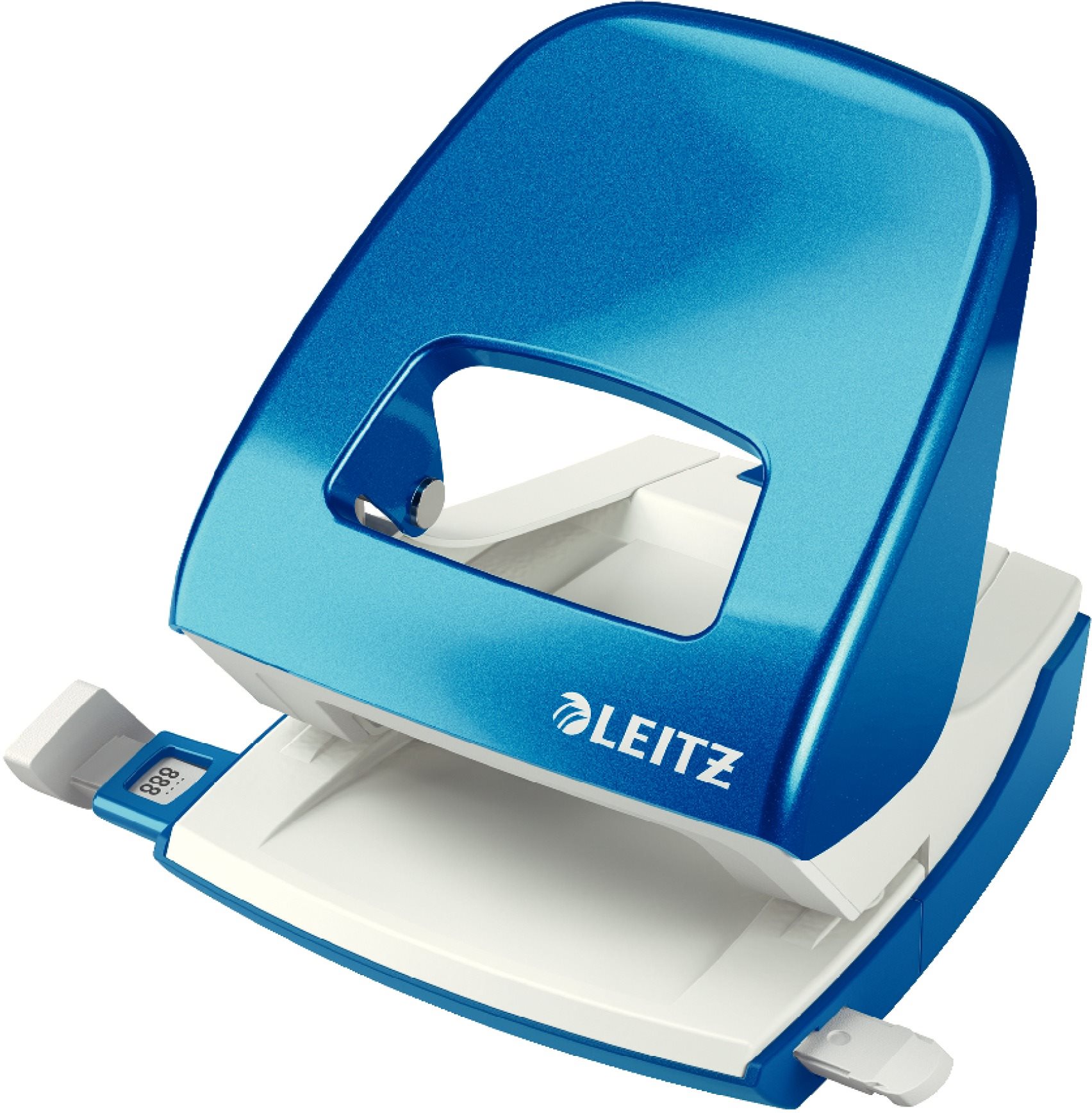 Děrovačka LEITZ New NeXXt WOW 5008 v metalické modré barvě