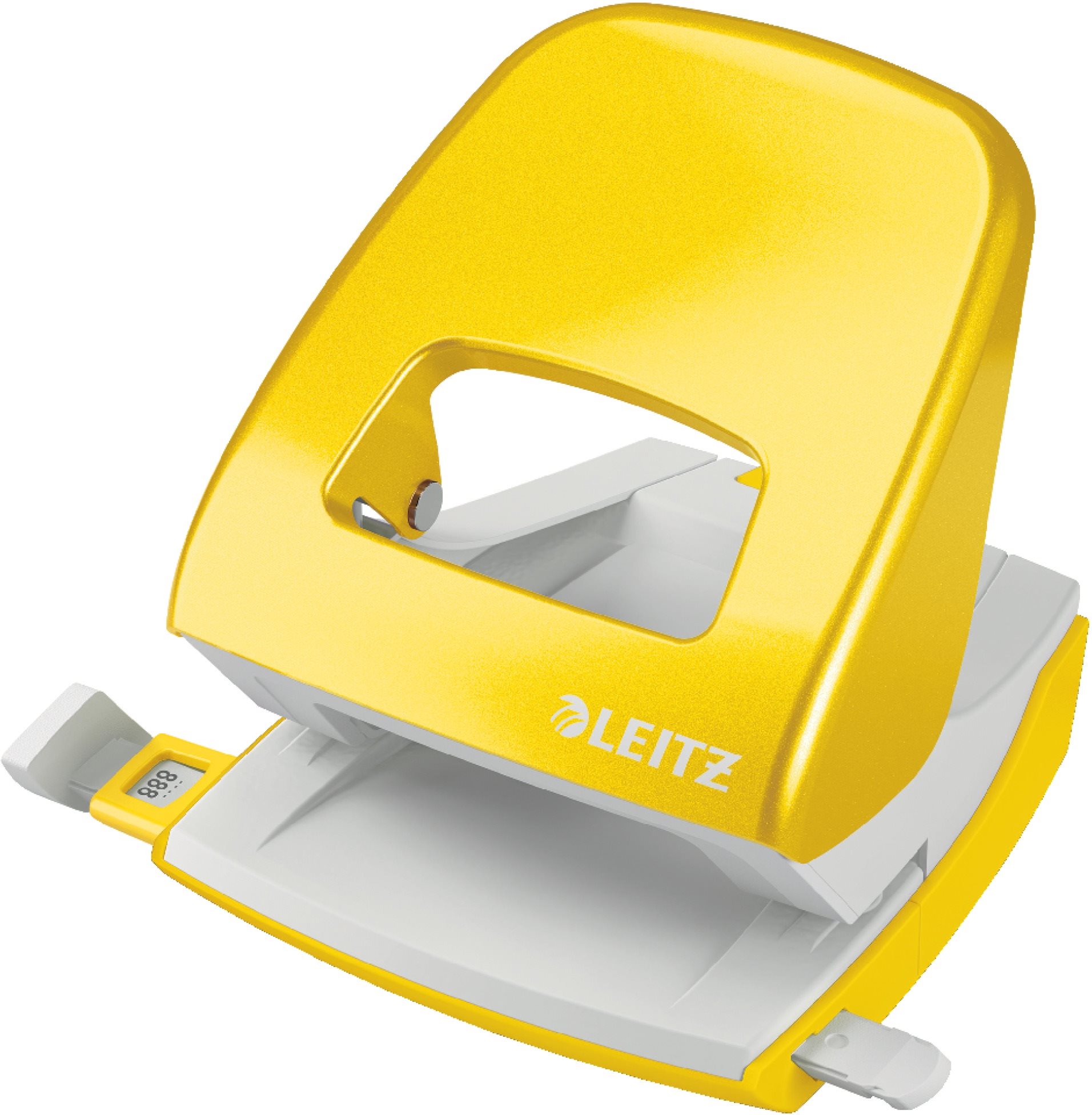 LEITZ New NeXXt WOW 5008 metalická žlutá - výjimečná děrovačka s výbornou kvalitou a dlouhou životností.