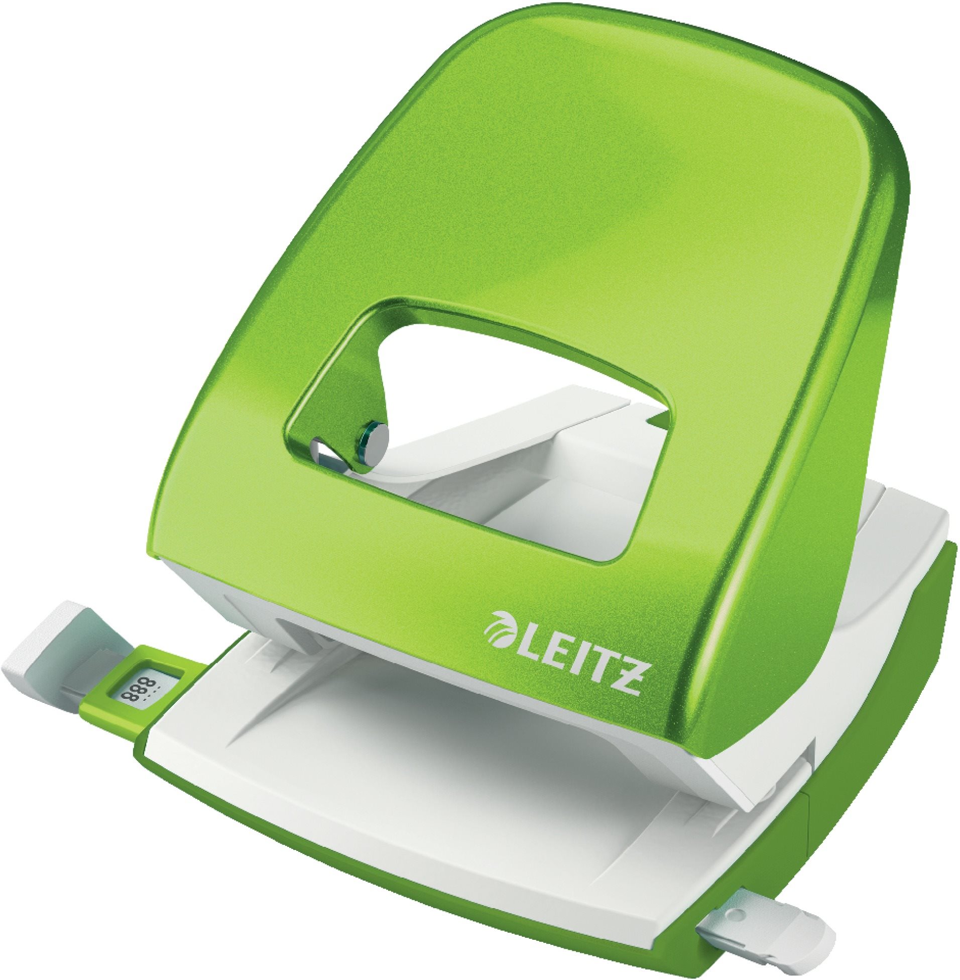 LEITZ New NeXXt WOW 5008 metalická zelená - děrovačka s moderním designem