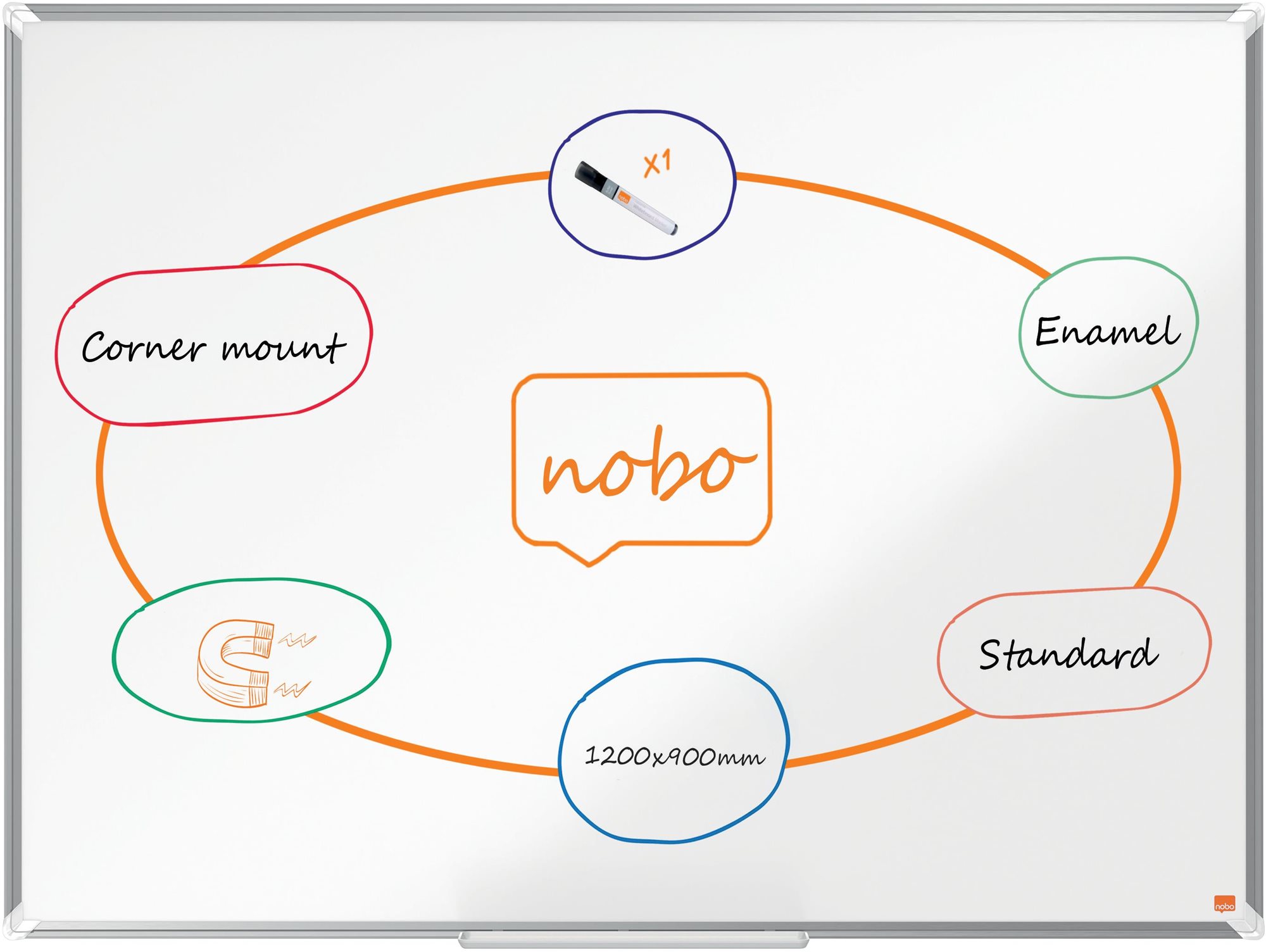 NOBO Premium Plus smaltovaná tabule 150 x 100 cm v bílém provedení