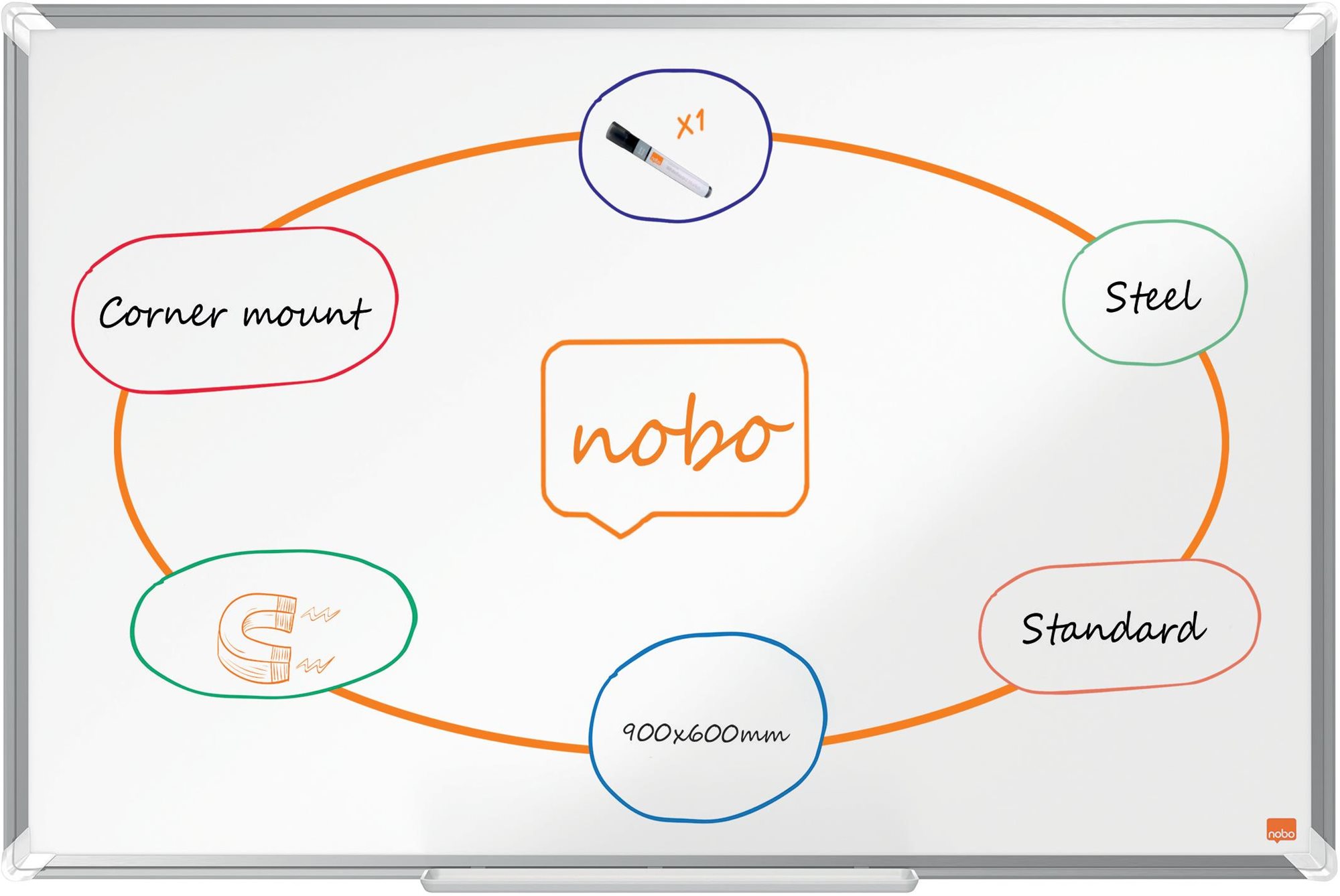 NOBO Premium Plus bílá tabule 150 x 100 cm