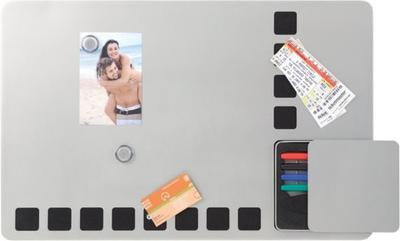 Tabule NOBO kombinovaná a pěnová 61 x 39 cm, stříbrná