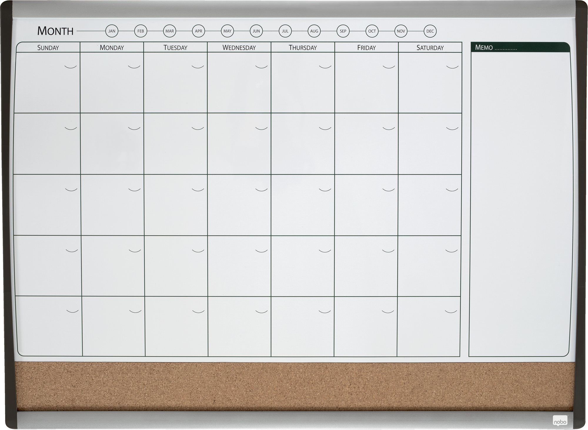 NOBO měsíční organizační tabule 58.5 x 43 cm