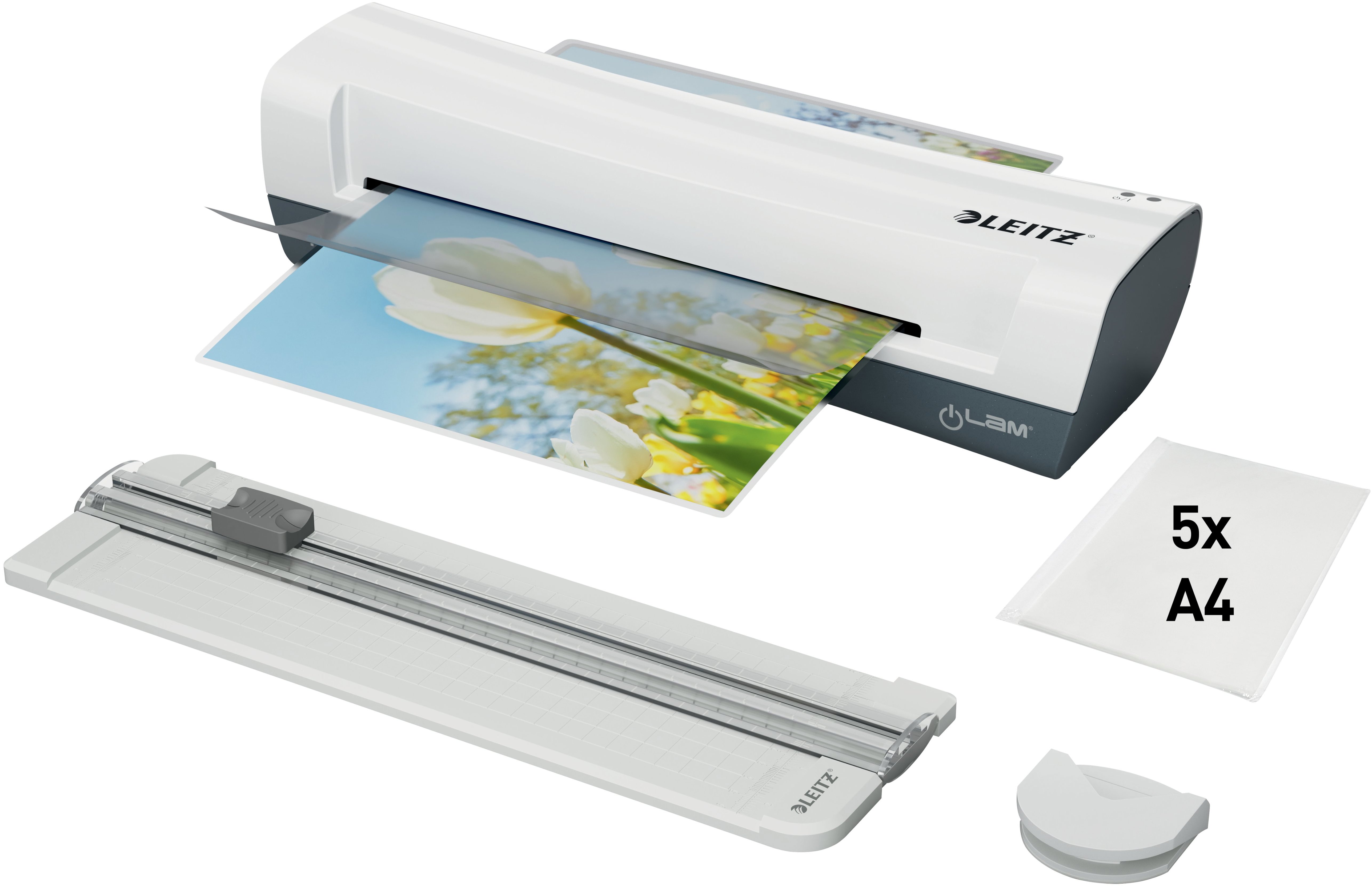 LEITZ iLam Home A4 SET 4v1 s laminátorem, řezačkou a zaoblovačem rohů