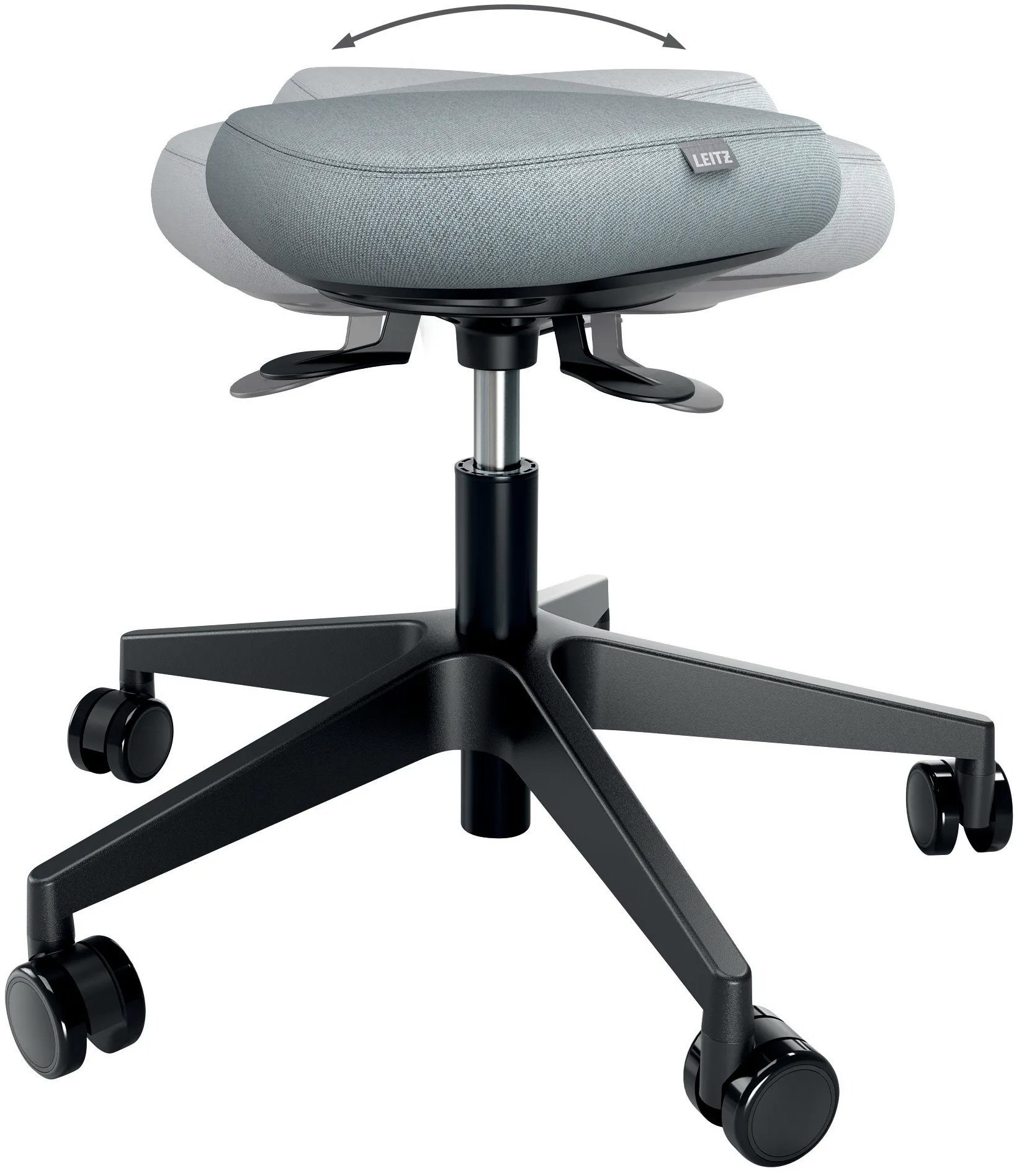 Ergonomická kancelářská židle LEITZ Ergo v světle šedé barvě.