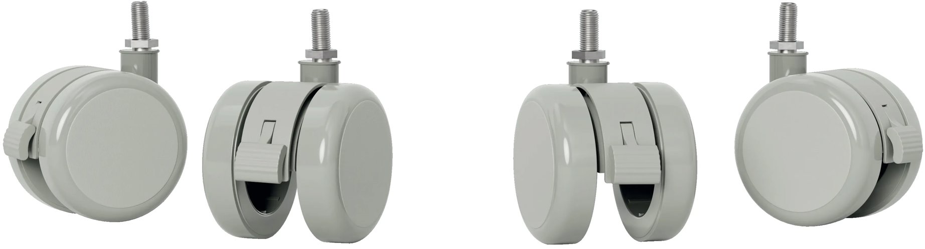 LEITZ Ergo kolečka pro elektrický stůl, 40 mm / M8 – sada 4 ks