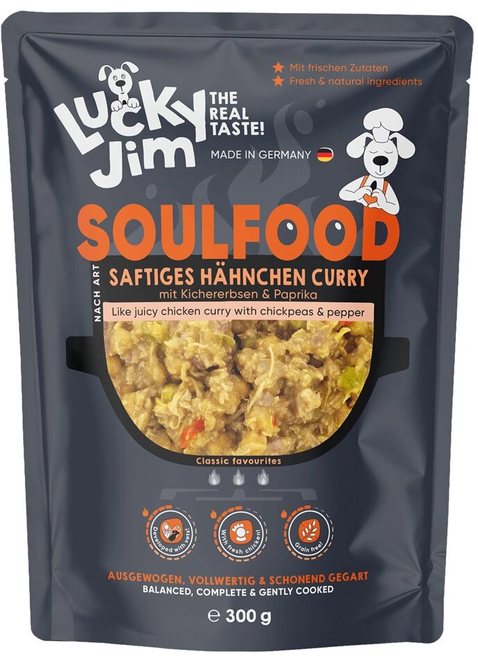 Lucky Jim Soulfood Hähnchen Curry Kuřecí kari s cizrnou a paprikou 300 g