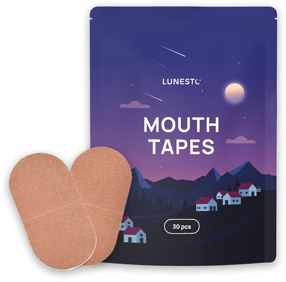 Lunesto Mouth tapes - pásky na ústa proti chrapání, béžové