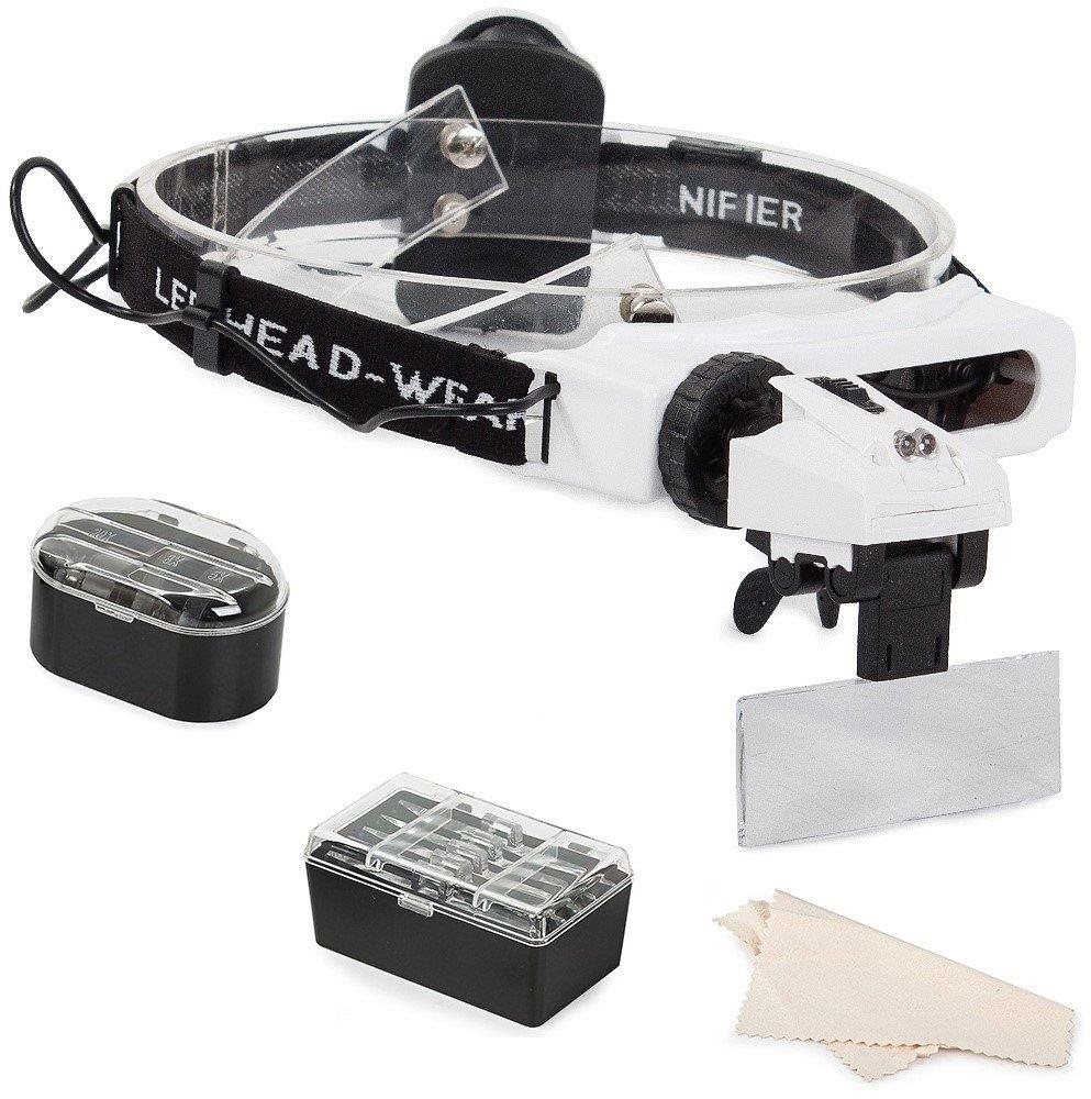 Verk 09123 Náhlavní lupa s LED osvětlením (1 ×, 1,5 ×, 2 ×, 2,5 ×, 3,5 ×, 5 ×, 8 ×, 20 ×)