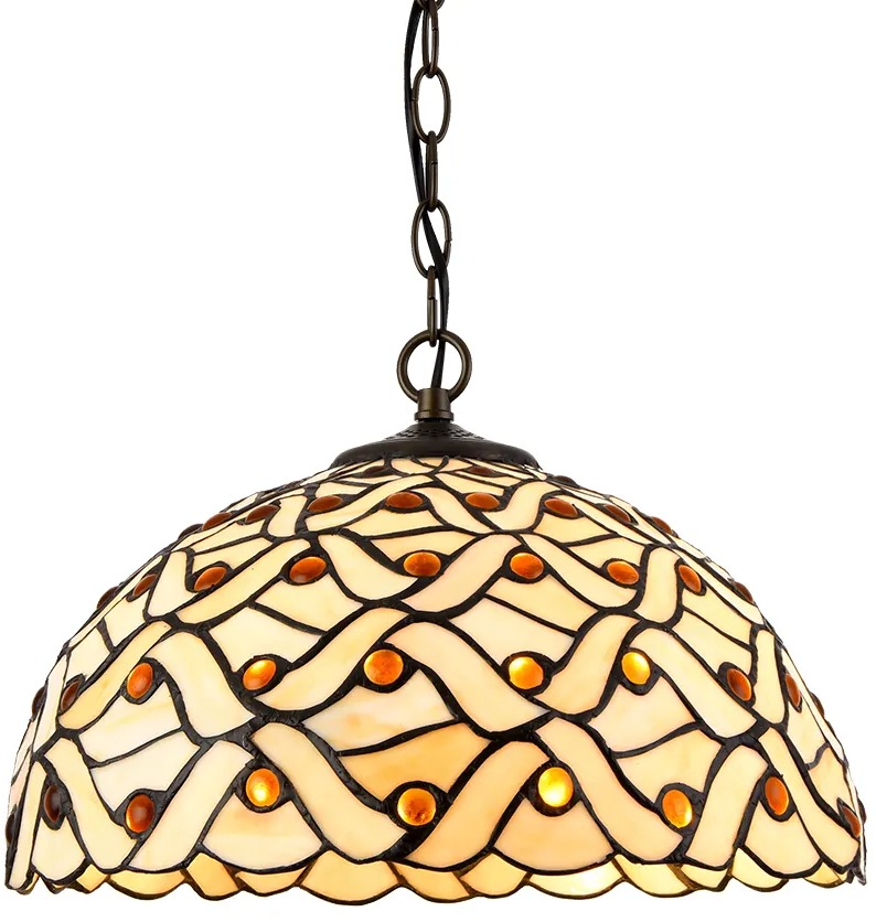 Luxera Prezent Tiffany 223 2xE27 60 W, závěsná vitrážová lampa