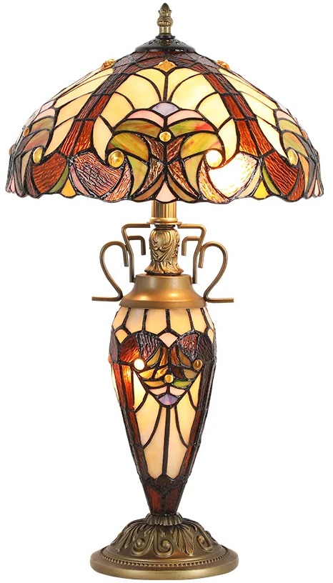 Stolní vitrážová lampa Luxera Prezent Tiffany 1702