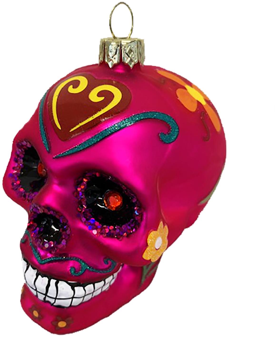 LAALU Ozdoba lebka s ornamenty růžová 9 cm