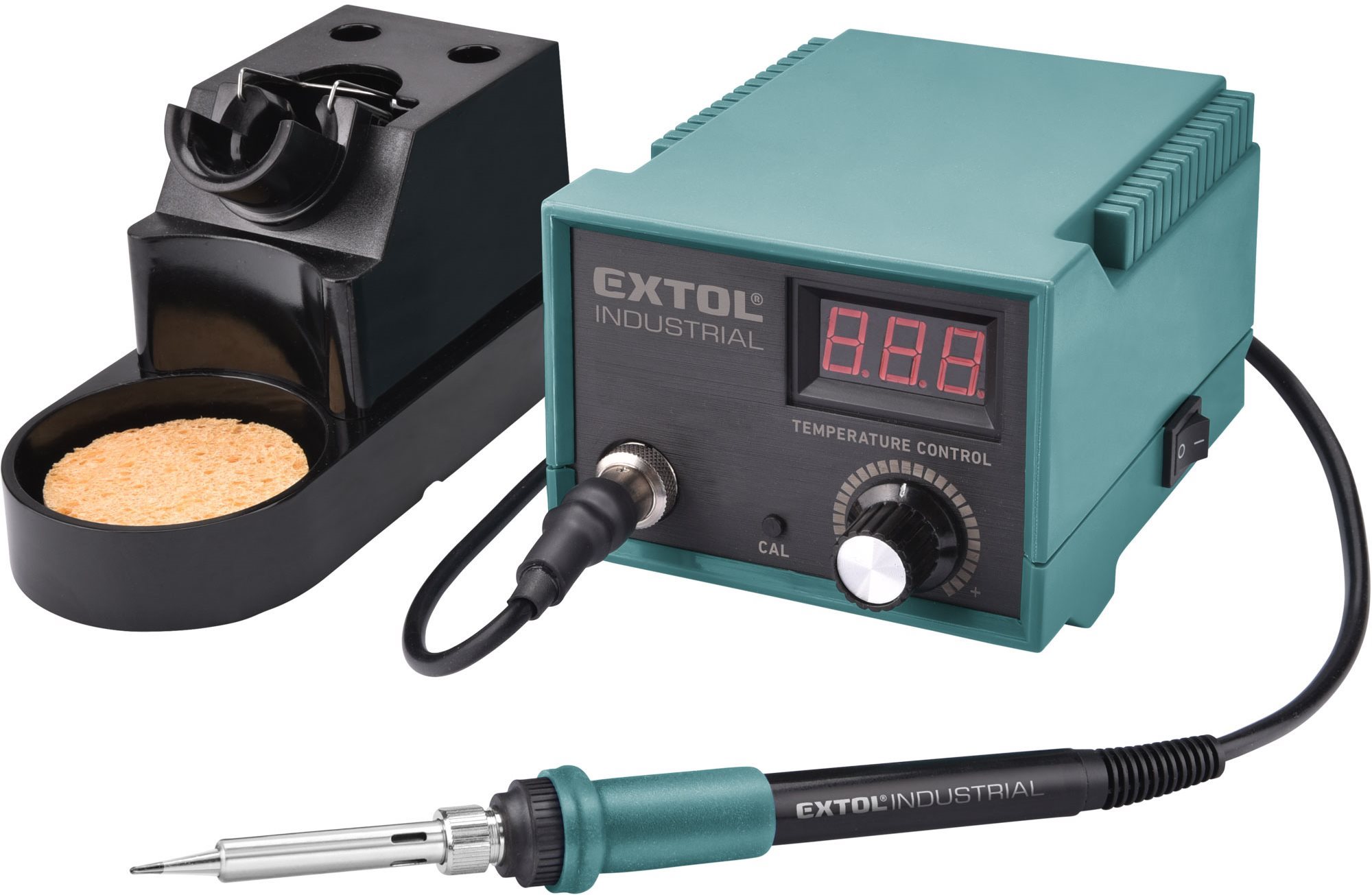 EXTOL INDUSTRIAL stanice pájecí s LCD a elektronickou regulací teploty a kalibrací, 8794520