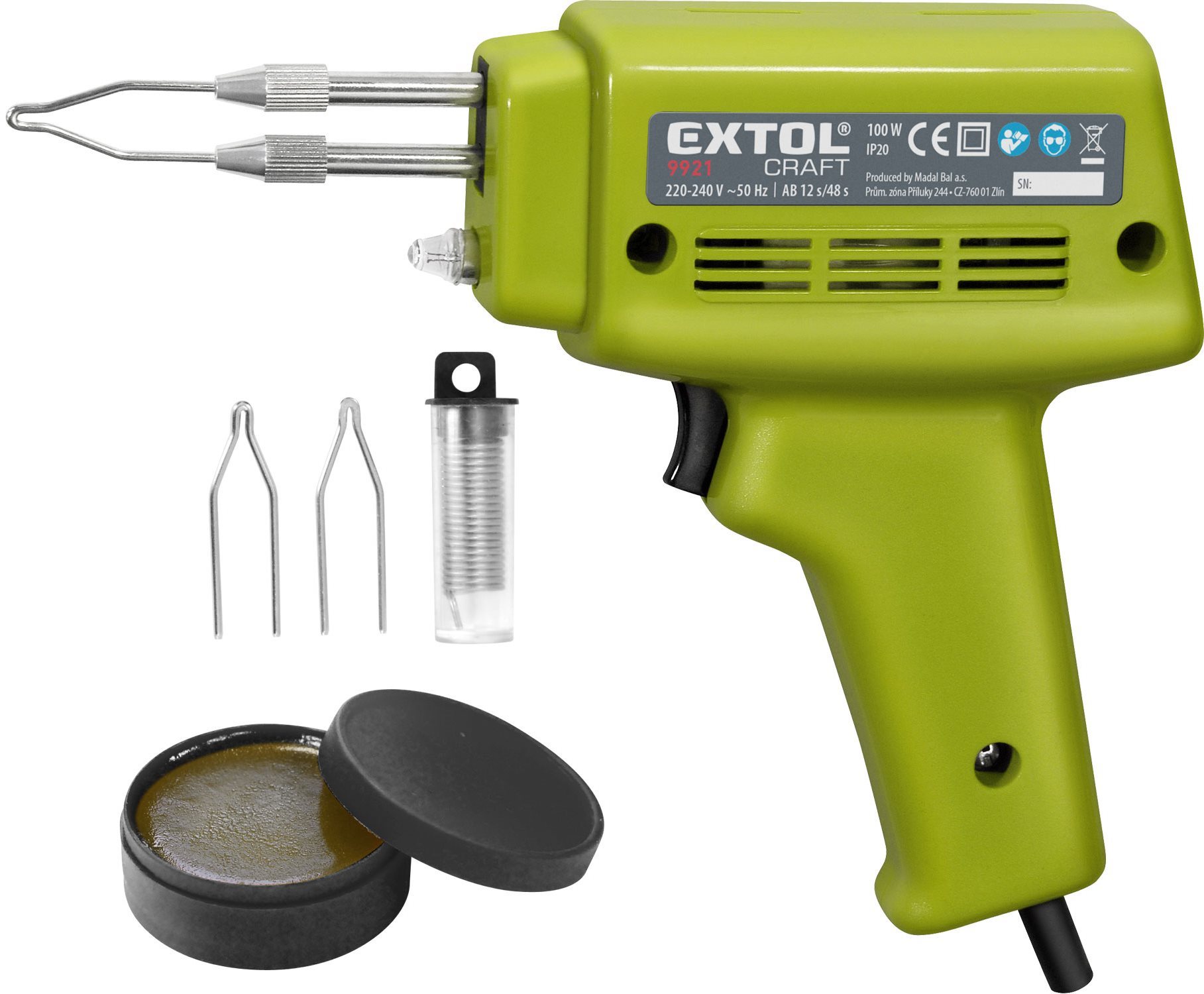 EXTOL CRAFT pistole pájecí transformátorová, 100W, 9921