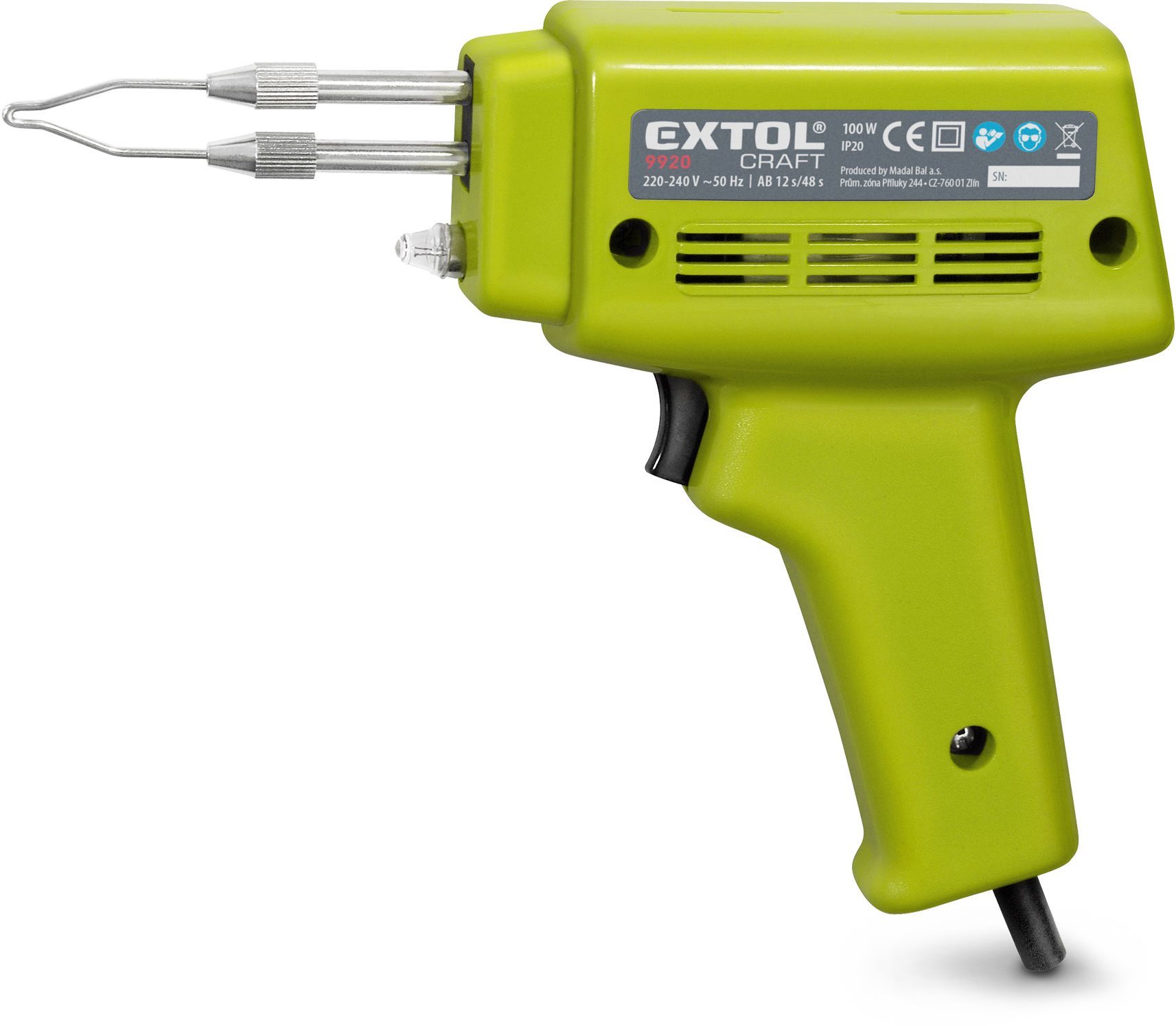 EXTOL CRAFT pistole pájecí transformátorová, 100W, 9920