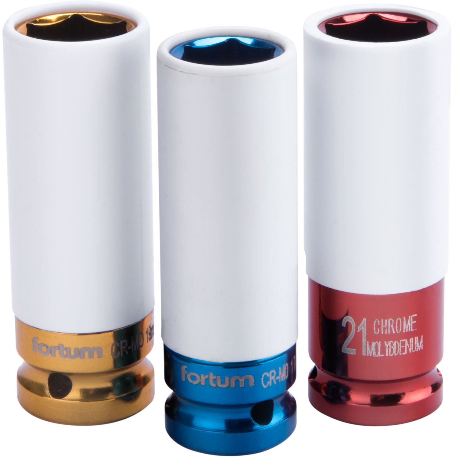 FORTUM hlavice nástrčné rázové 1/2', sada 3ks, 17-19-21mm, L 86mm, 4700800