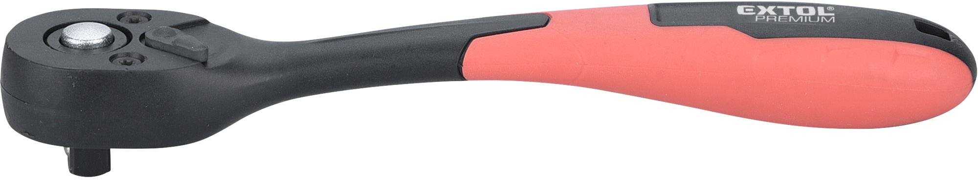 EXTOL PREMIUM ráčna tvarovaná, 72 zubů, 1/4', L 150mm, Crv, 8816408