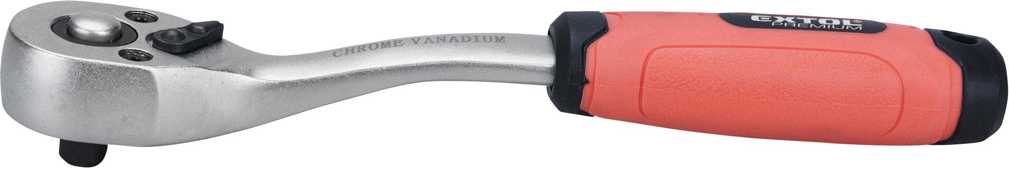 EXTOL PREMIUM ráčna tvarovaná, 45 zubů, 1/4', L 153mm, Crv, 8816454