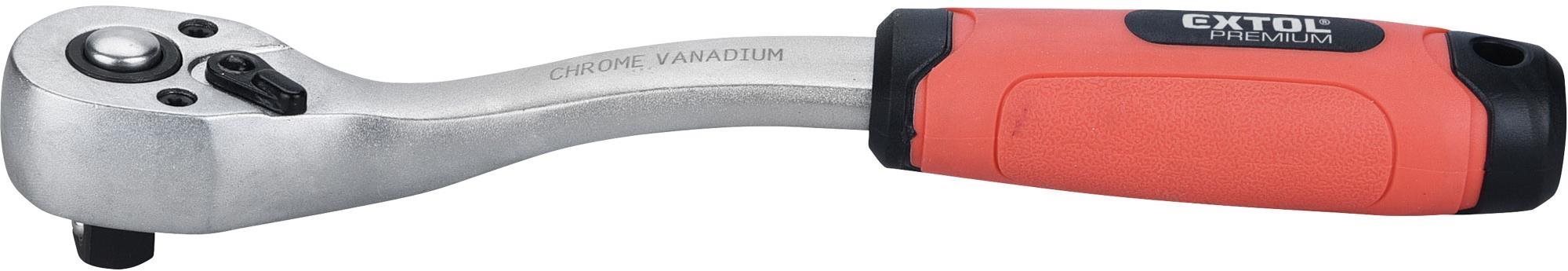 EXTOL PREMIUM ráčna tvarovaná, 45 zubů, 3/8', L 208mm, Crv, 8816455