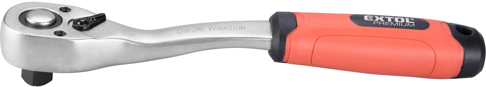 EXTOL PREMIUM ráčna tvarovaná, 45 zubů, 1/2', L 253mm, Crv, 8816456