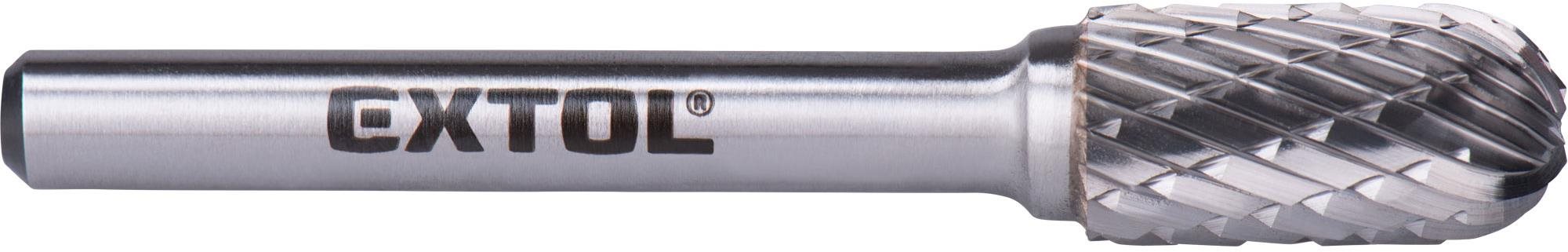 EXTOL INDUSTRIAL fréza karbidová, válcová s kulovým čelem, pr.10x20mm/stopka 6mm,sek střední (double
